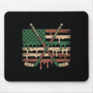 Tapis De Souris Crème Glacée Hockey Dégoulinante Camo Drapeau Usa