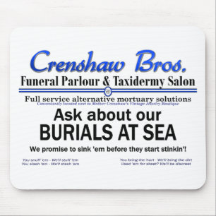 Tapis De Souris Crenshaw Bros Enterrement À Sea Promo Merch