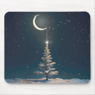 Tapis De Souris Crescent Moon avec l'étoile de Noël