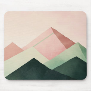Tapis De Souris Crête Pastel – Paysage de Montagne Géométrique #1