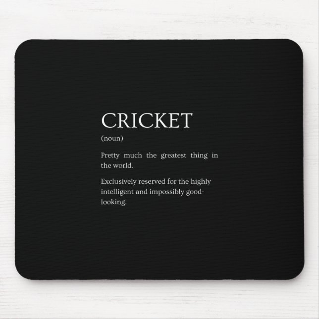 Tapis De Souris Cricket Definition - Funny Sarcastic Cricket Expla (Devant)
