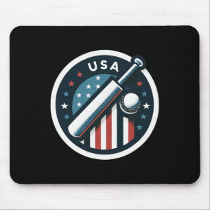 Tapis De Souris Cricket Usa Aux Couleurs Du Drapeau Américain Roug