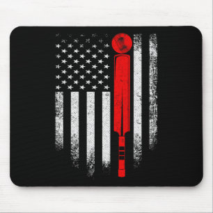 Tapis De Souris Cricket Vintage Usa Drapeau Américain Cricketeur P