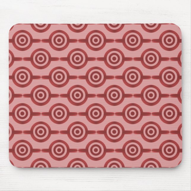Tapis De Souris Crimson Red Trendy Circles Mousepad (Devant)