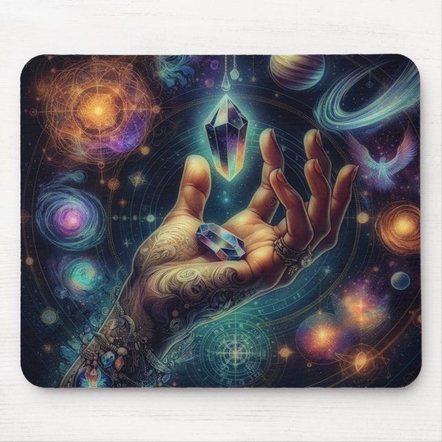Tapis De Souris Cristal céleste dans la spacy Palm Galaxy (Devant)
