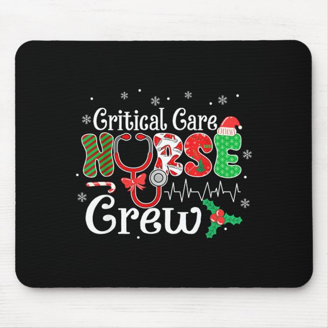 Tapis De Souris Critical Care Nurse Crew Stethoscope Santa Hat Chr (Devant)