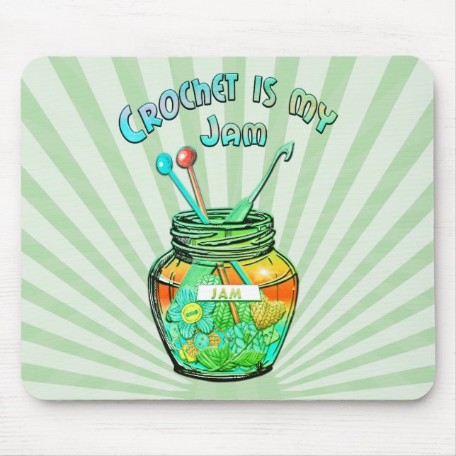 Tapis De Souris "Crochet, c'est ma confiture" (Devant)
