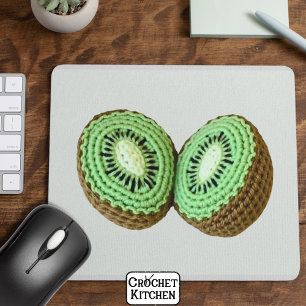 Tapis De Souris Crochet vert minimal doux et moderne Kiwi Fruit
