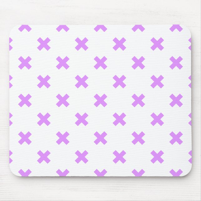 Tapis De Souris Crochets Lilac sur blanc (Devant)