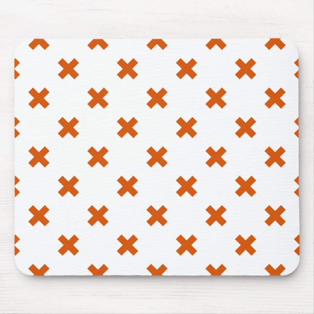 Tapis De Souris Crochets orange sur blanc (Devant)