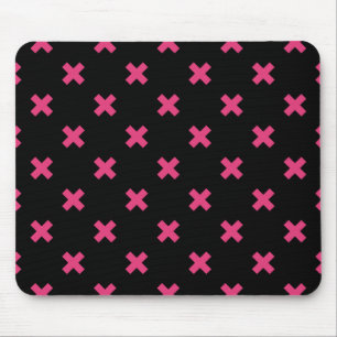 Tapis De Souris Crochis Fuchsia sur noir