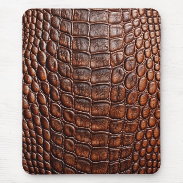 Tapis De Souris Crocodile Brown Alligator Peau Faux Cuir Imprimer (Devant)