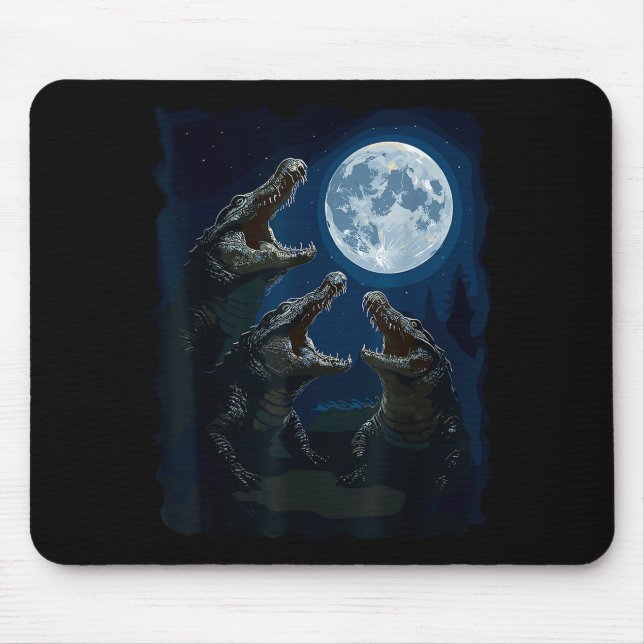 Tapis De Souris Crocodile hurle à la Lune Faune Crocodiles  (Devant)