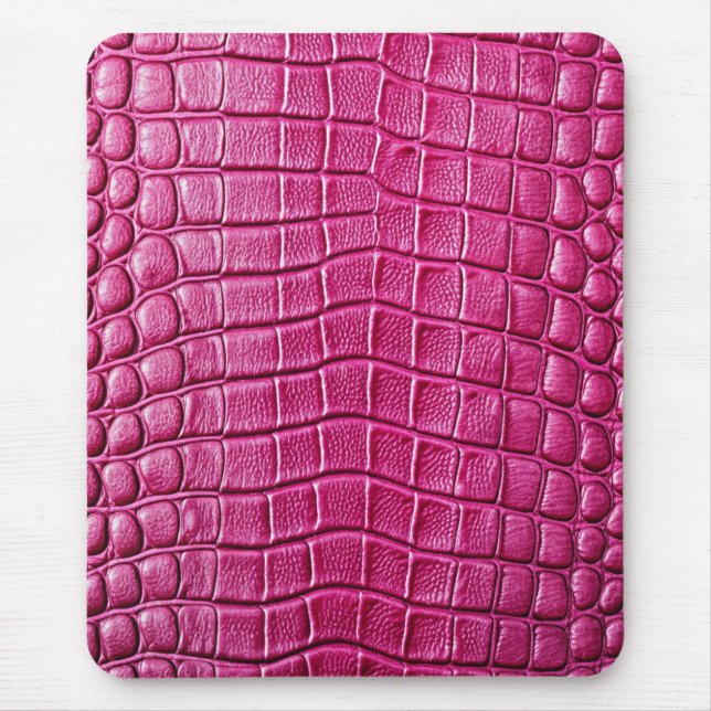 Tapis De Souris Crocodile rose Alligator Peau Faux Cuir Imprimer (Devant)
