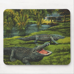 Tapis De Souris Crocodiles, Animaux de la vie marine reptiles vint