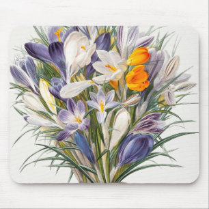 Tapis De Souris Crocus Spring Flower Floral Art