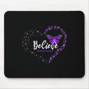 Tapis De Souris Croire au cœur ruban violet sensibilisation aux su