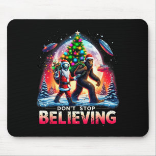 Tapis De Souris Croire drôle d'alien et Santa Noël Design