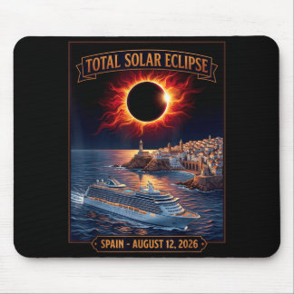 Tapis De Souris Croisière en Espagne Eclipse Totale de Soleil 2026
