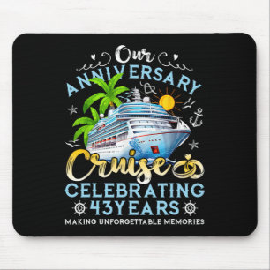 Tapis De Souris Croisière Joyeux Anniversaire Célébrant 43 Ans Cou
