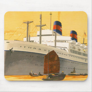 Tapis De Souris Croisière sur un paquebot vintage vers l'Orient av