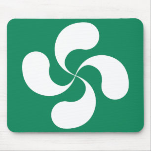 Tapis de Souris Croix Basque fond Vert "Lauburu"
