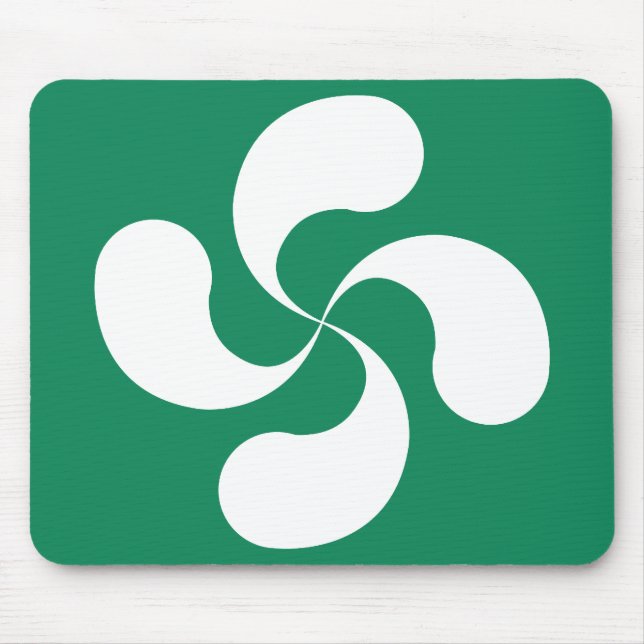 Tapis de Souris Croix Basque fond Vert "Lauburu" (Devant)