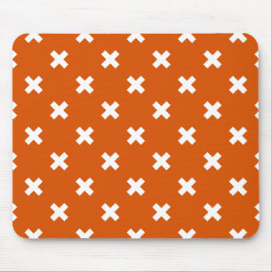Tapis De Souris Croix blanche coutures sur orange brûlé