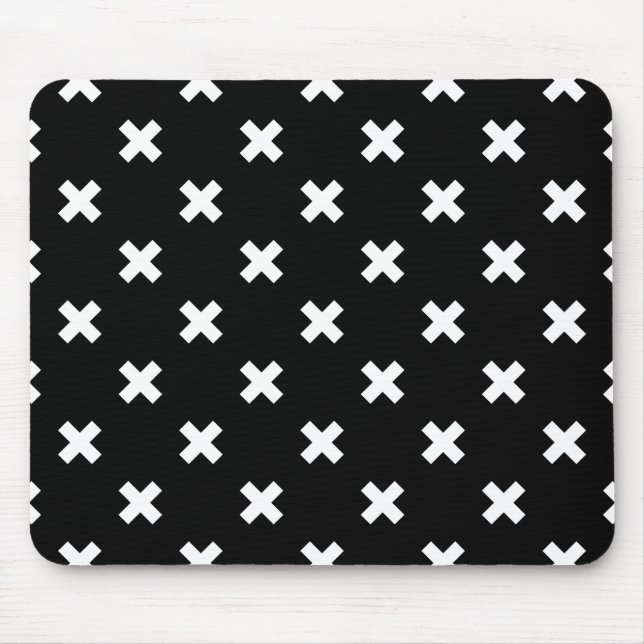 Tapis De Souris Croix blanche sur le noir (Devant)