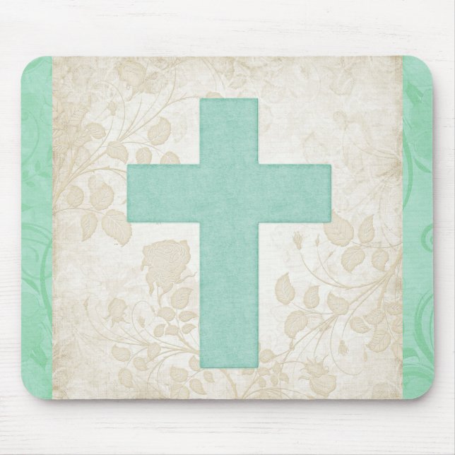 Tapis De Souris Croix Bleue Christian Design (Devant)