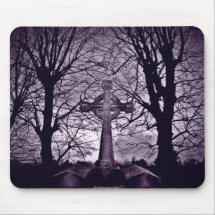 Tapis De Souris Croix celtique gothique tombstone violet version