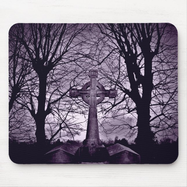 Tapis De Souris Croix celtique gothique tombstone violet version (Devant)