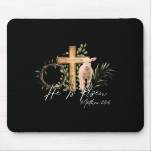 Tapis De Souris Croix chrétienne Jésus mouton Jésus est ressuscité