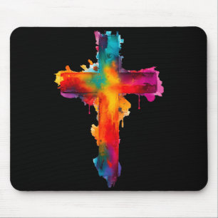 Tapis De Souris Croix Croyance Religieuse Chrétienne Bénie Foi Gr