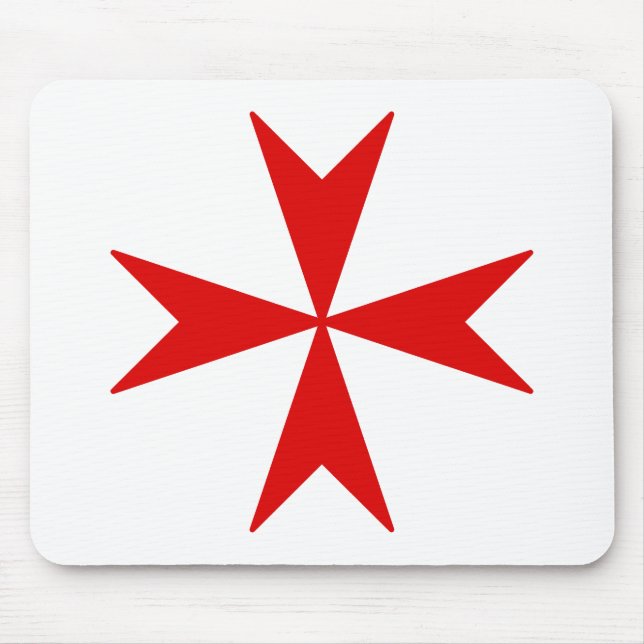 Tapis De Souris Croix de Malte (rouge) (Devant)
