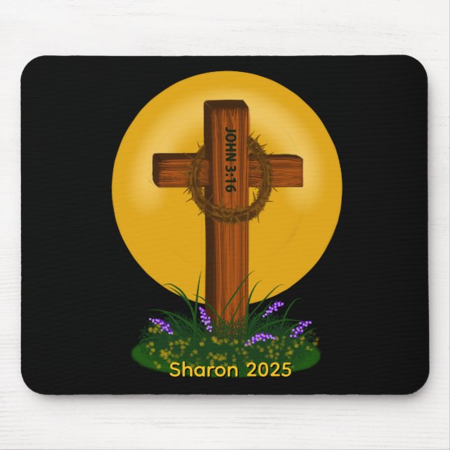Tapis De Souris Croix et Couronne d'Épines (Devant)
