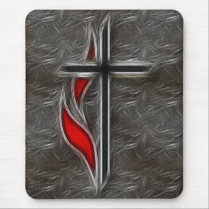TAPIS DE SOURIS CROIX ET FLAMME