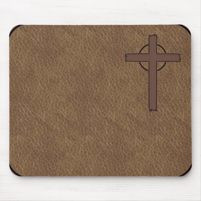 Tapis De Souris Croix et MousePads MARQUÉ par cuir (Devant)