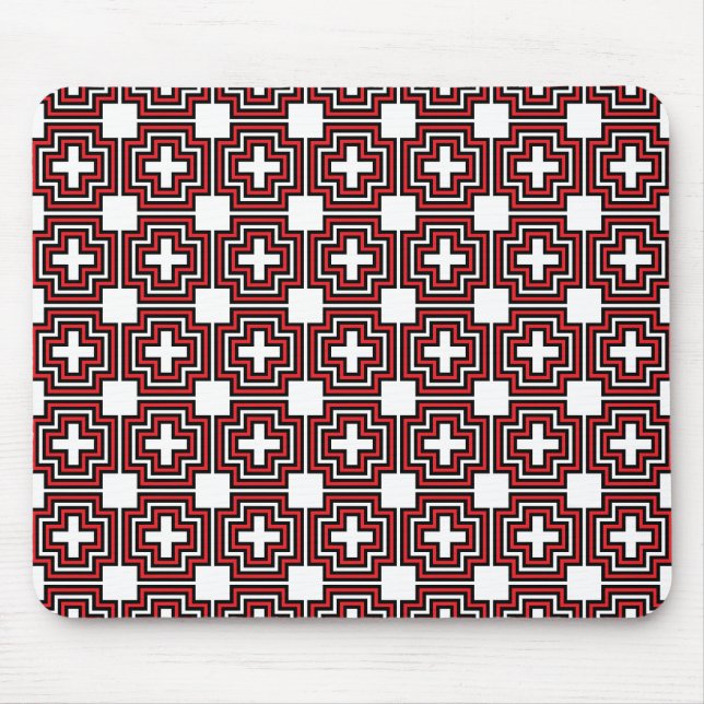 Tapis De Souris Croix et rouge Carré - Mousepad (Devant)