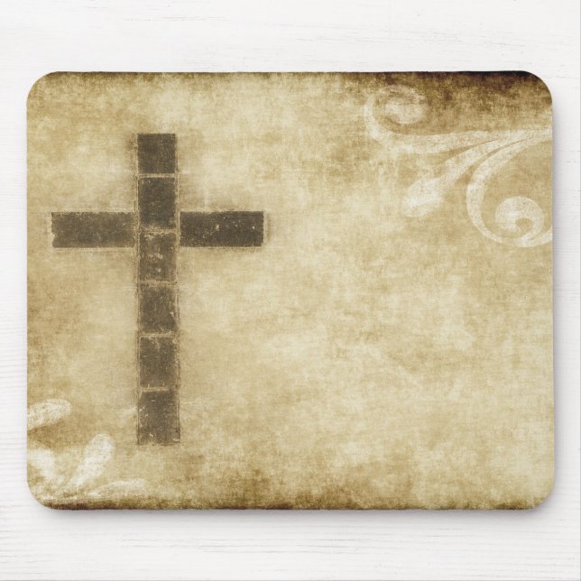 Tapis De Souris Croix grunge #2B - papier horizontal de carte (Devant)