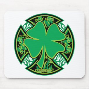Tapis De Souris Croix irlandaise de shamrock