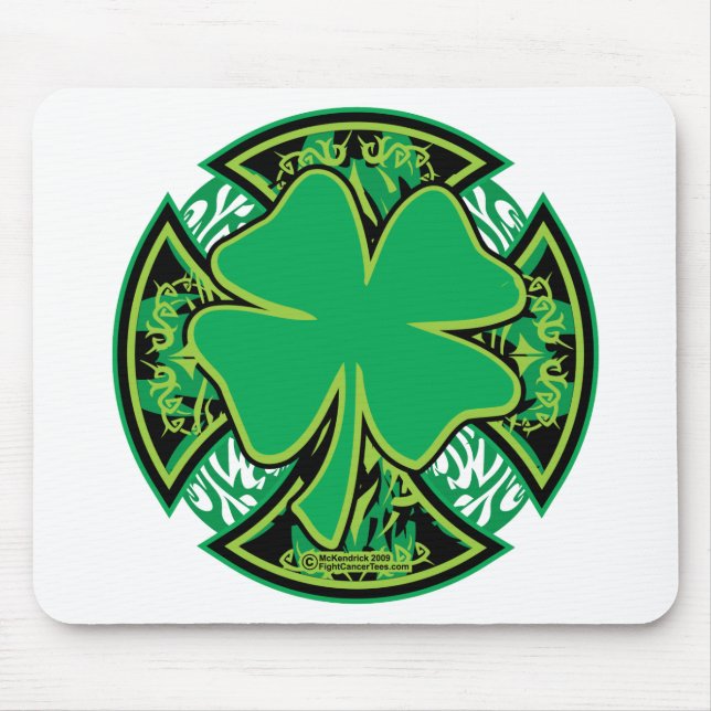 Tapis De Souris Croix irlandaise de shamrock (Devant)