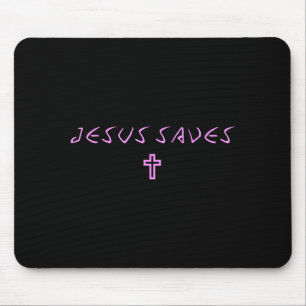 Tapis De Souris Croix Jésus Sauve Femmes Subtil Chrétien Minimalis