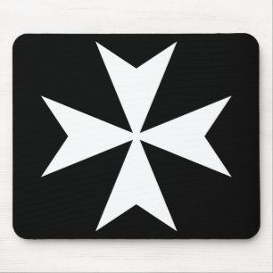 Tapis De Souris Croix maltaise blanche