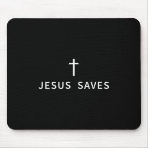 Tapis De Souris Croix minimale chrétienne Jésus sauve Mode Religie