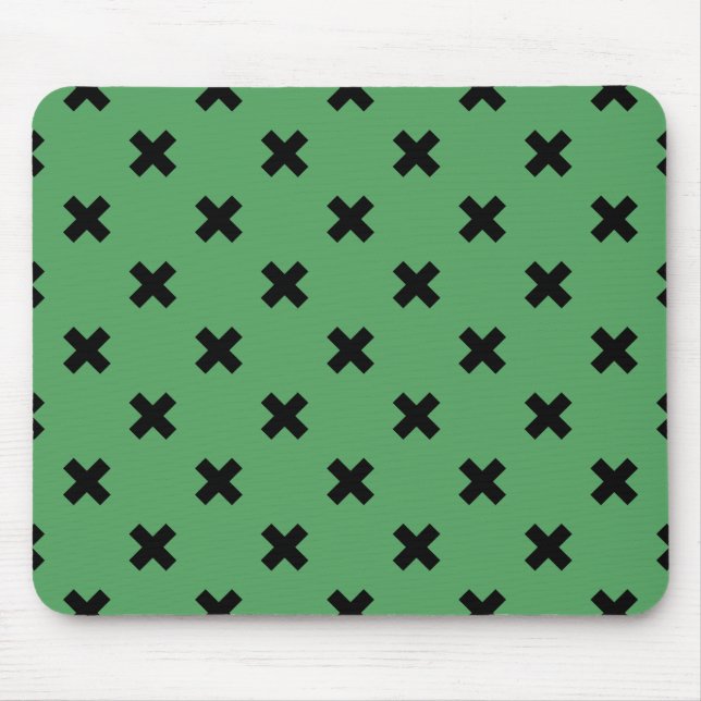 Tapis De Souris Croix noire sur le vert (Devant)