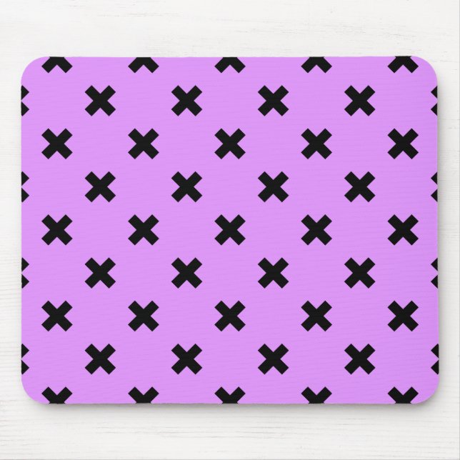 Tapis De Souris Croix noire sur lilas (Devant)