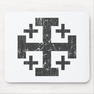 Tapis De Souris croix terre sainte grunge symbole de religion Jéru