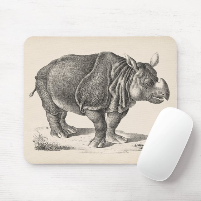 Tapis De Souris Croquis Brodtmann Rhinoceros (Avec souris)
