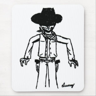 Tapis De Souris Croquis Cowboy Mousepad